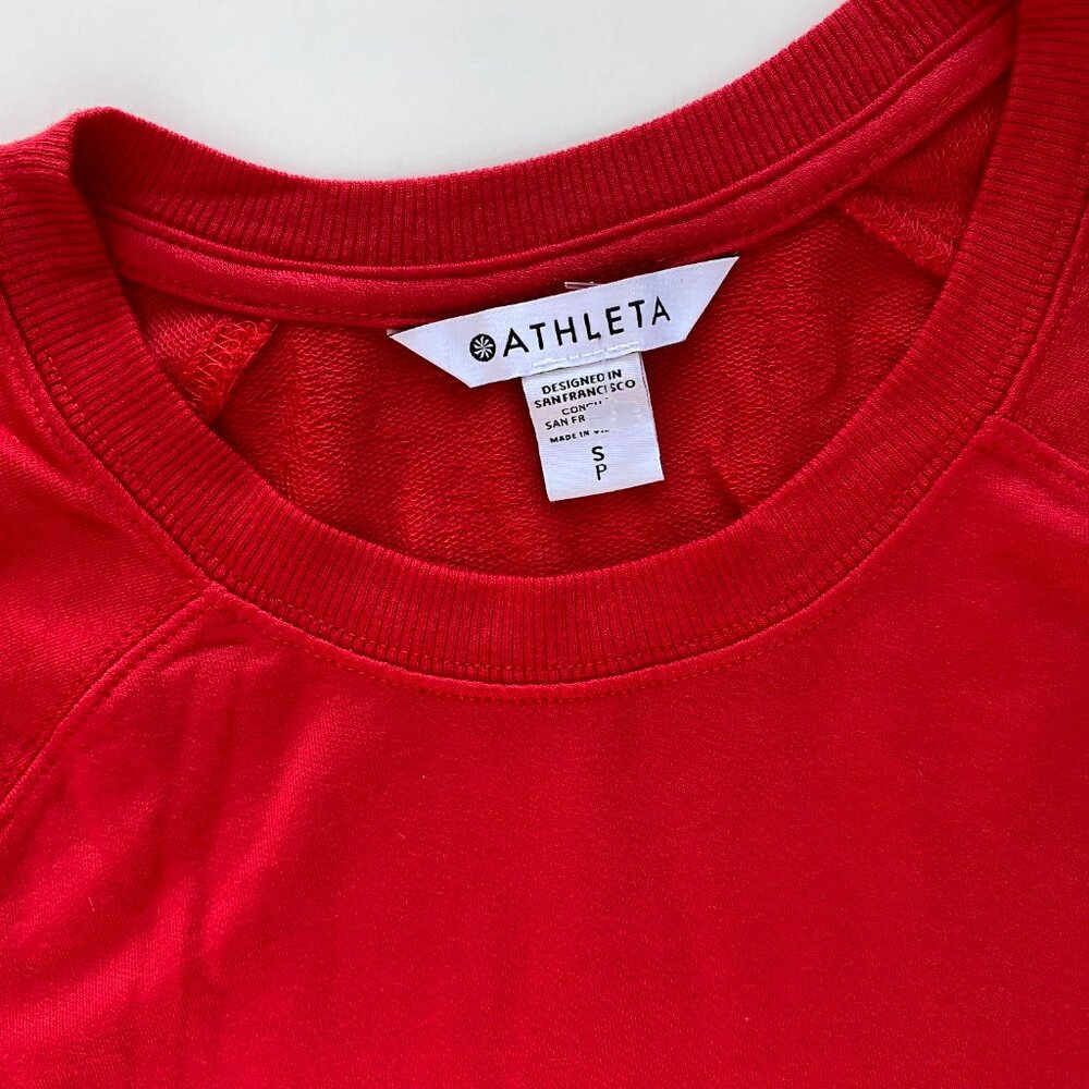 Athleta Beyond Soft Matador Red Long Sleeve Mindset Sweatshirt Top Size S View 3